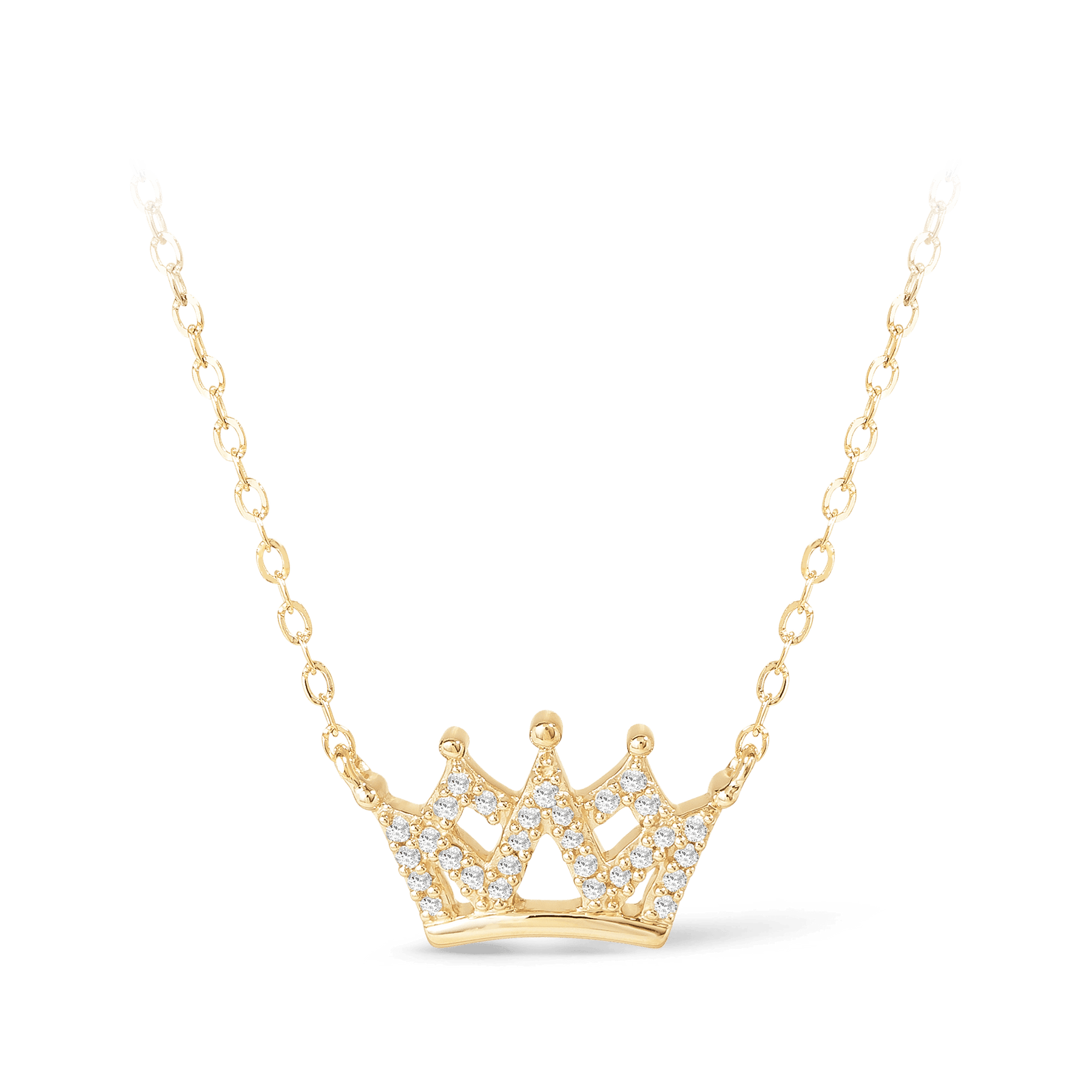 Diamond Open Crown Necklace in 9ct Yellow Gold - Wallace Bishop