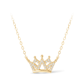 Diamond Open Crown Necklace in 9ct Yellow Gold - Wallace Bishop