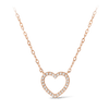Diamond Open Heart Necklace in 9ct Rose Gold - Wallace Bishop