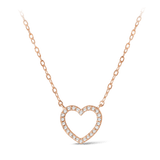Diamond Open Heart Necklace in 9ct Rose Gold - Wallace Bishop