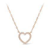 Diamond Open Heart Necklace in 9ct Rose Gold - Wallace Bishop