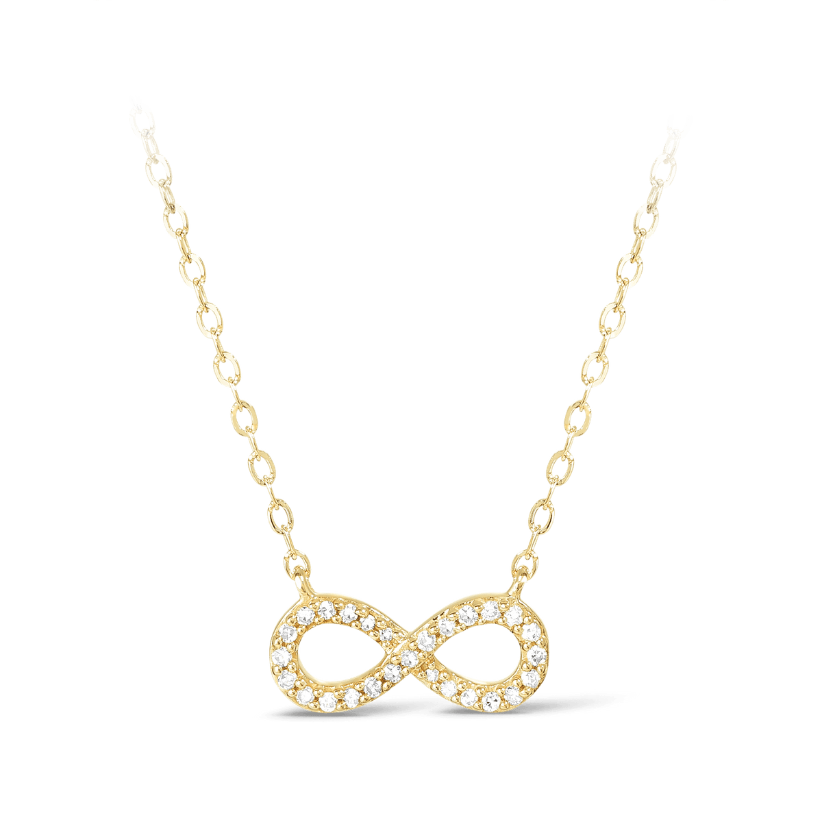 Diamond Open Infinity Necklace in 9ct Yellow Gold - Wallace Bishop
