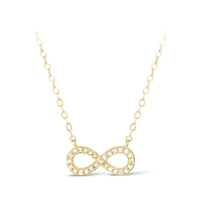 Diamond Open Infinity Necklace in 9ct Yellow Gold - Wallace Bishop
