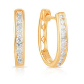 Diamond Oval Huggie Earrings in 9ct Yellow Gold - Wallace Bishop