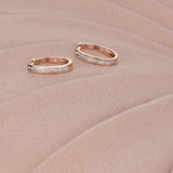 Diamond Oval Huggie Hoop Earrings in 9ct Rose Gold - Wallace Bishop