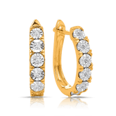 Diamond Oval Huggies in 9ct Yellow and White Gold TGW 0.20ct - Wallace Bishop