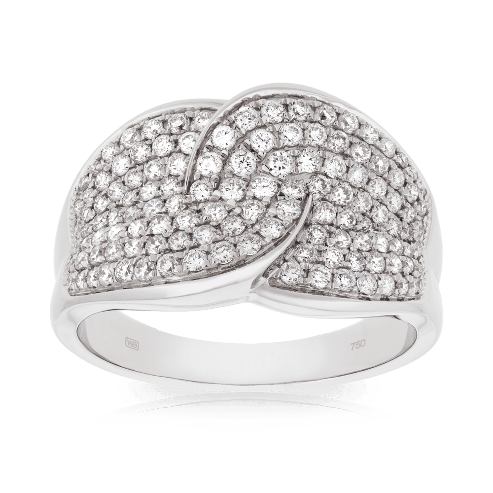 Diamond Pave Set Dress Ring set in 18ct White Gold - Wallace Bishop