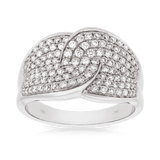 Diamond Pave Set Dress Ring set in 18ct White Gold - Wallace Bishop
