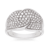 Diamond Pave Set Dress Ring set in 18ct White Gold - Wallace Bishop