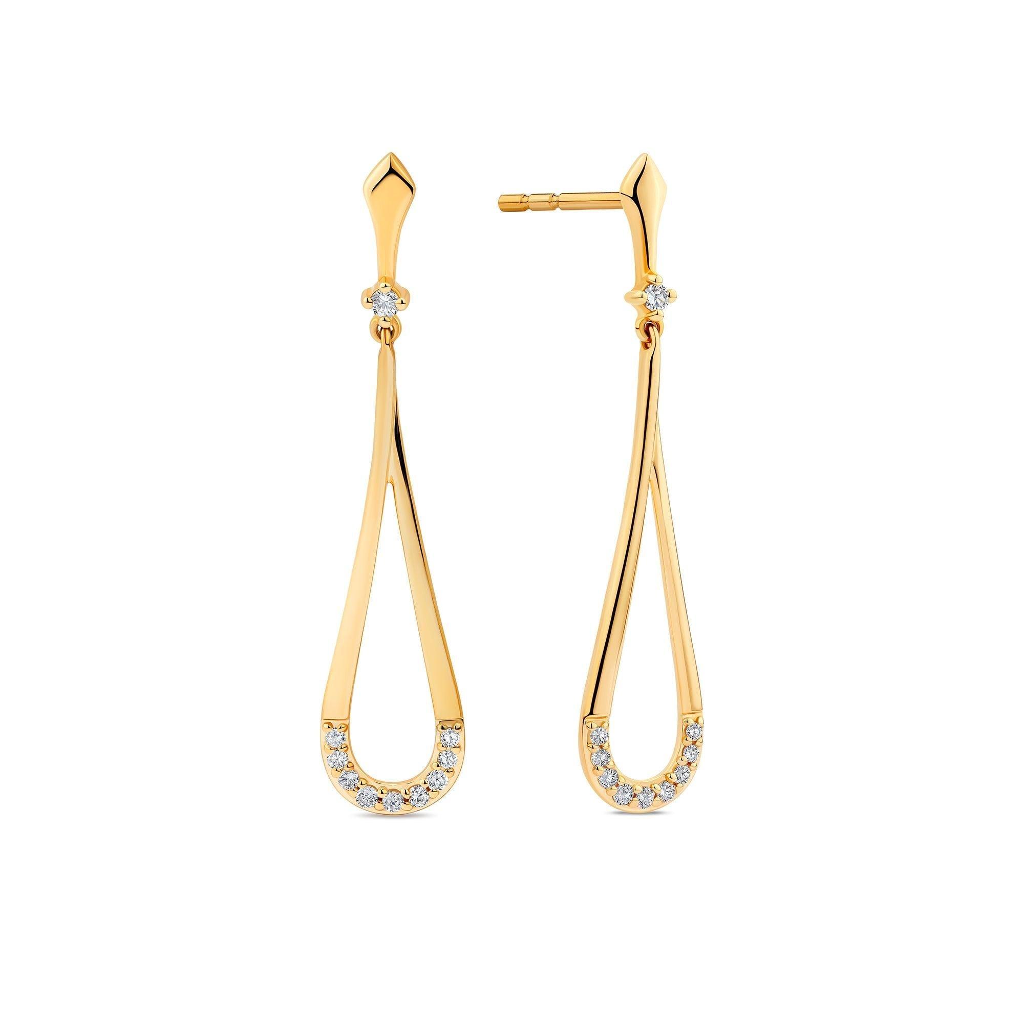 Diamond Pear Drop Earrings in 9ct Yellow Gold - Wallace Bishop