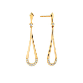Diamond Pear Drop Earrings in 9ct Yellow Gold - Wallace Bishop