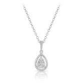 Diamond Pear Drop Pendant in 9ct White Gold - Wallace Bishop