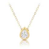 Diamond Pear Necklace in 9ct Yellow Gold TGW 0.10ct - Wallace Bishop