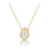 Diamond Pear Necklace in 9ct Yellow Gold TGW 0.10ct - Wallace Bishop