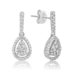 Diamond Pear Shape Cluster Drop Earrings in 9ct White Gold - Wallace Bishop
