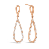 Diamond Pear Shape Drop Earrings in 9ct Rose Gold - Wallace Bishop