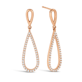 Diamond Pear Shape Drop Earrings in 9ct Rose Gold - Wallace Bishop