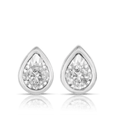 Diamond Pear Shape Stud Earrings in 9ct White Gold - Wallace Bishop