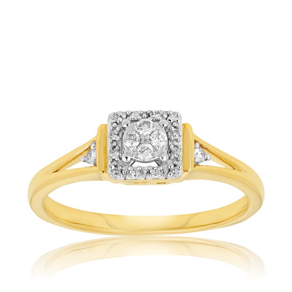 Diamond Ring Set In 9ct Diamond Ring Set In 9ct Yellow Gold TDW 0.10ct - Wallace Bishop