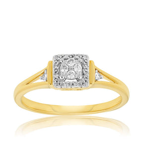 Diamond Ring Set In 9ct Diamond Ring Set In 9ct Yellow Gold TDW 0.10ct - Wallace Bishop