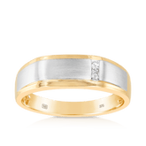 Diamond Signet Wedding Band in 9ct Yellow Gold - Wallace Bishop