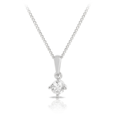 Diamond Solitaire Pendant in 18ct White Gold - Wallace Bishop