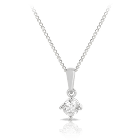 Diamond Solitaire Pendant in 18ct White Gold - Wallace Bishop