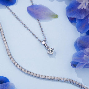 Diamond Solitaire Pendant in 18ct White Gold - Wallace Bishop