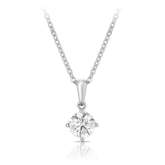 Diamond Solitaire Pendant in 18ct White Gold - Wallace Bishop