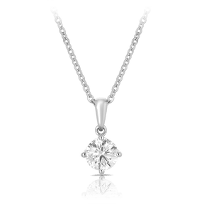 Diamond Solitaire Pendant in 18ct White Gold - Wallace Bishop