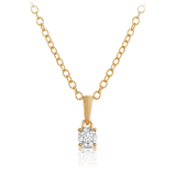Diamond Solitaire Pendant in 9ct Yellow Gold - Wallace Bishop