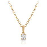 Diamond Solitaire Pendant in 9ct Yellow Gold - Wallace Bishop