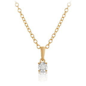 Diamond Solitaire Pendant in 9ct Yellow Gold - Wallace Bishop