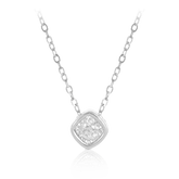 Diamond Square Necklace in 9ct White Gold TGW 0.10ct - Wallace Bishop