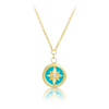 Diamond Star & Aqua Necklace in 9ct Yellow Gold - Wallace Bishop