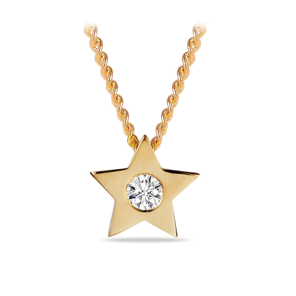 Diamond Star Pendant in 9ct Yellow Gold TGW 0.05ct - Wallace Bishop