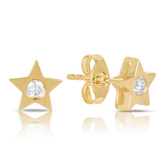 Diamond Star Stud Earrings in 9ct Yellow Gold TGW 0.06ct - Wallace Bishop