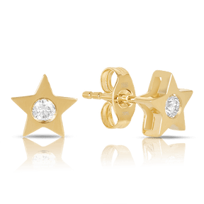 Diamond Star Stud Earrings in 9ct Yellow Gold TGW 0.06ct - Wallace Bishop