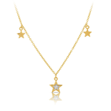 Diamond Star Trio Necklace set in 9ct Yellow Gold - Wallace Bishop
