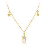 Diamond Star Trio Necklace set in 9ct Yellow Gold - Wallace Bishop