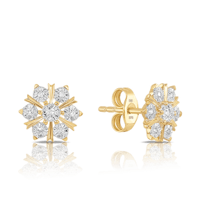 Diamond Stud Earrings in 9ct Yellow Gold TGW 0.05ct - Wallace Bishop