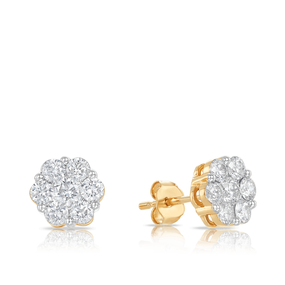 Diamond Stud Earrings in 9ct Yellow Gold - Wallace Bishop