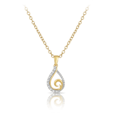 Diamond Swirl Pendant in 9ct Yellow and White Gold - Wallace Bishop