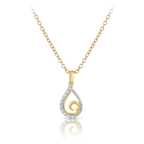 Diamond Swirl Pendant in 9ct Yellow and White Gold - Wallace Bishop