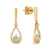 Diamond Tear Drop Earrings in 9ct Yellow & White Gold - Wallace Bishop