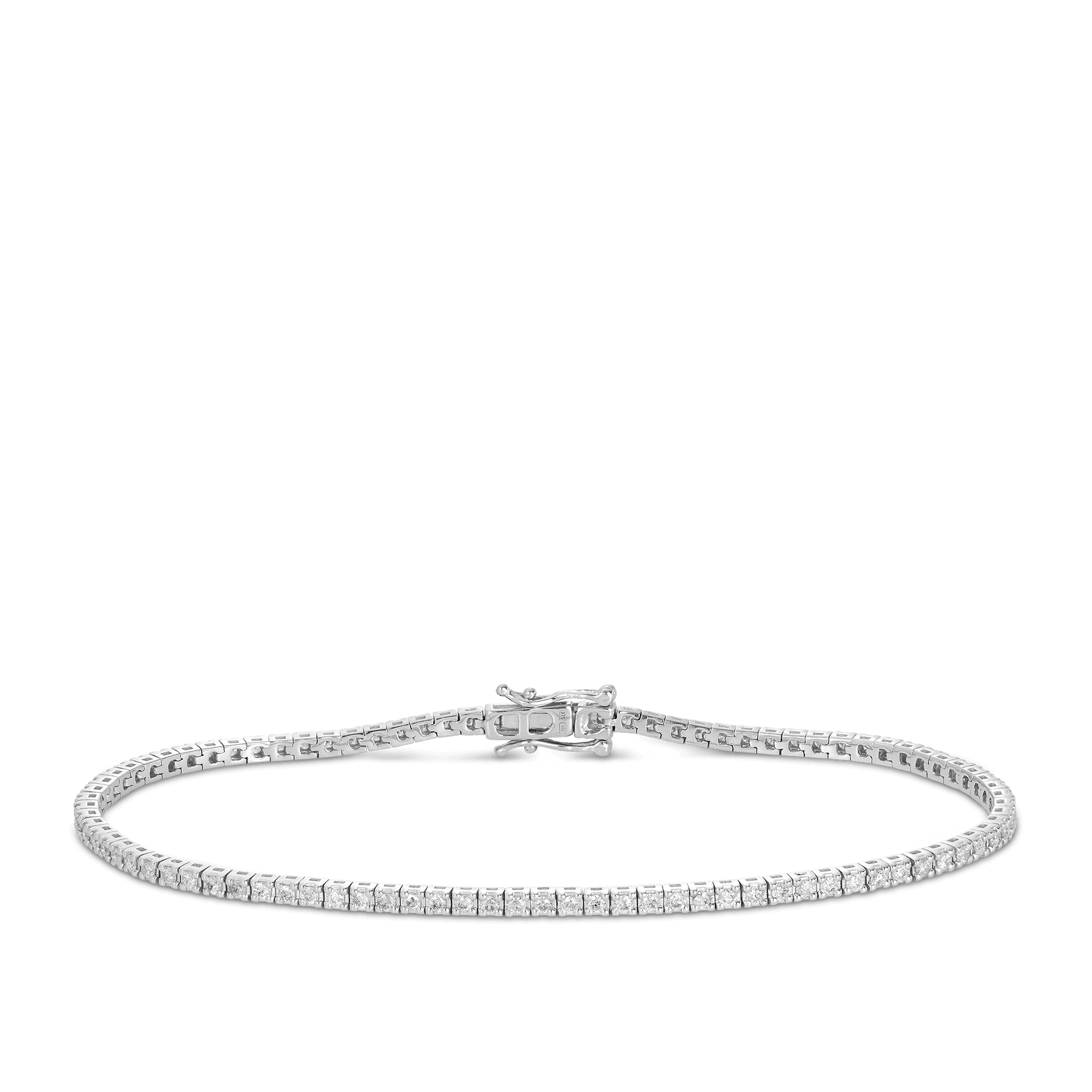 Diamond Baugette Bezel 14K White Gold Tennis Bracelet (3.57)