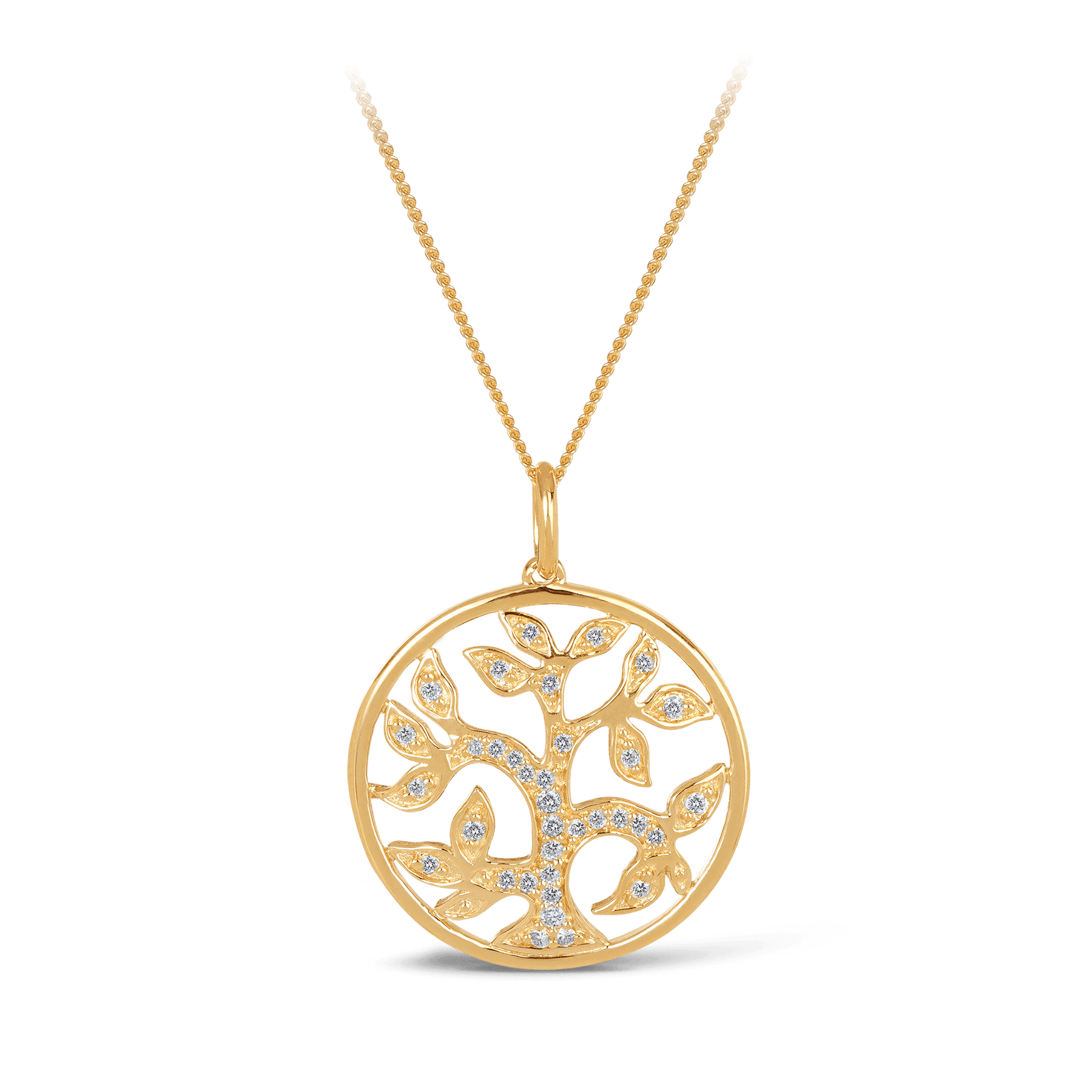 18k Gold Filled Two Tone Cutout Medal Medallion Mother-Of-Pear, Tree of Life  Pendant Charm 
