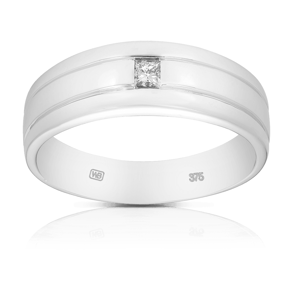 Diamond Wedding Band in 9ct White Gold
