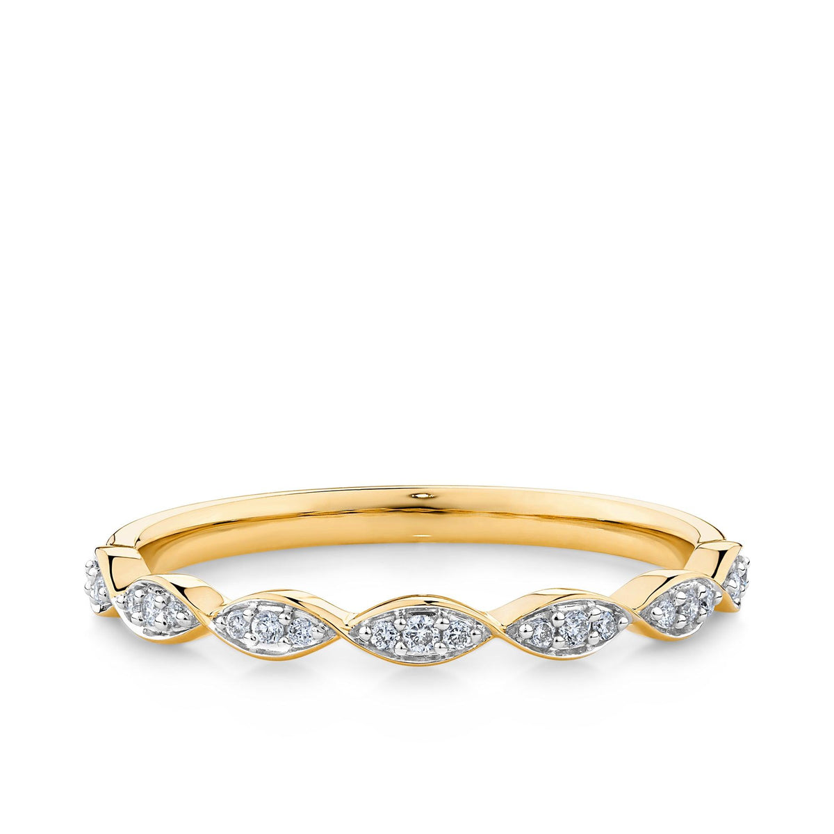 Diamond Wedding Ring in 9ct Yellow Gold TDW 0.078 - Wallace Bishop