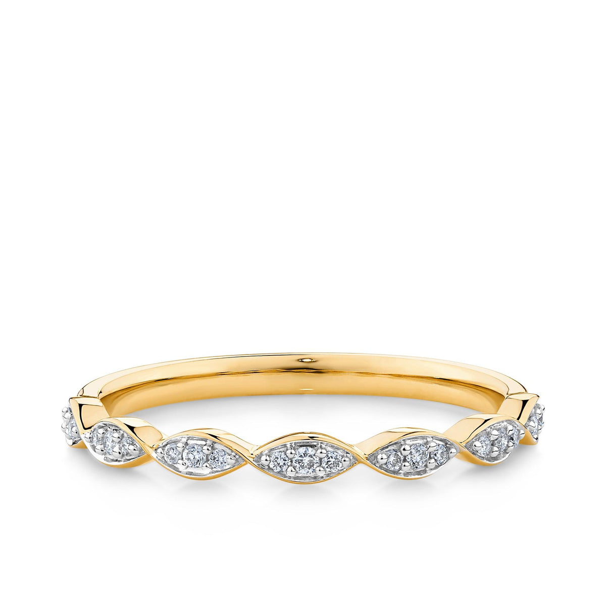 Diamond Wedding Ring in 9ct Yellow Gold TDW 0.078 - Wallace Bishop